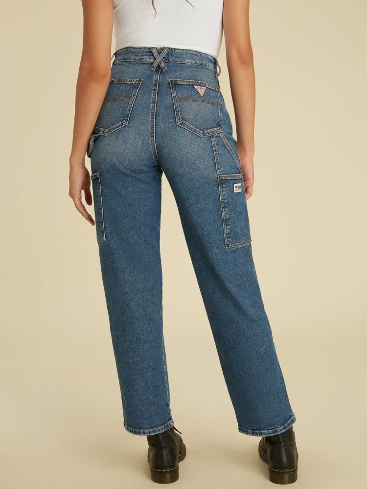 Deep Blue Wash Women's GUESS Originals Carpenter Jeans | USA23DSWMA