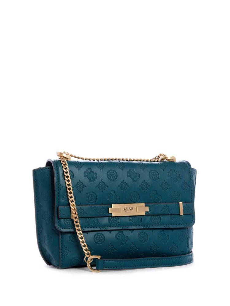 Deep Green Women's GUESS Bea Convertible Crossbodies | USA17JLHWK