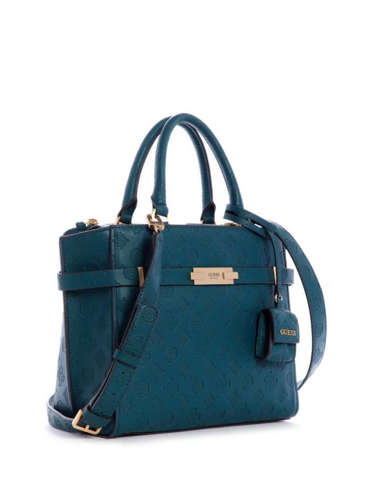 Deep Green Women's GUESS Bea Society Satchels | USA69CDOTF