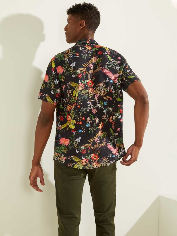 Flower Men's GUESS Eco Flower Market Shirts | USA09GVFNW