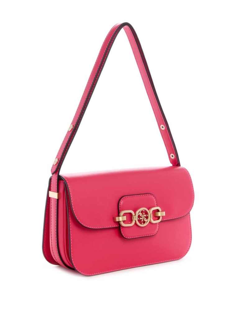 Fuchsia Women's GUESS Hensely Convertible Shoulder Bags | USA31TAQGY