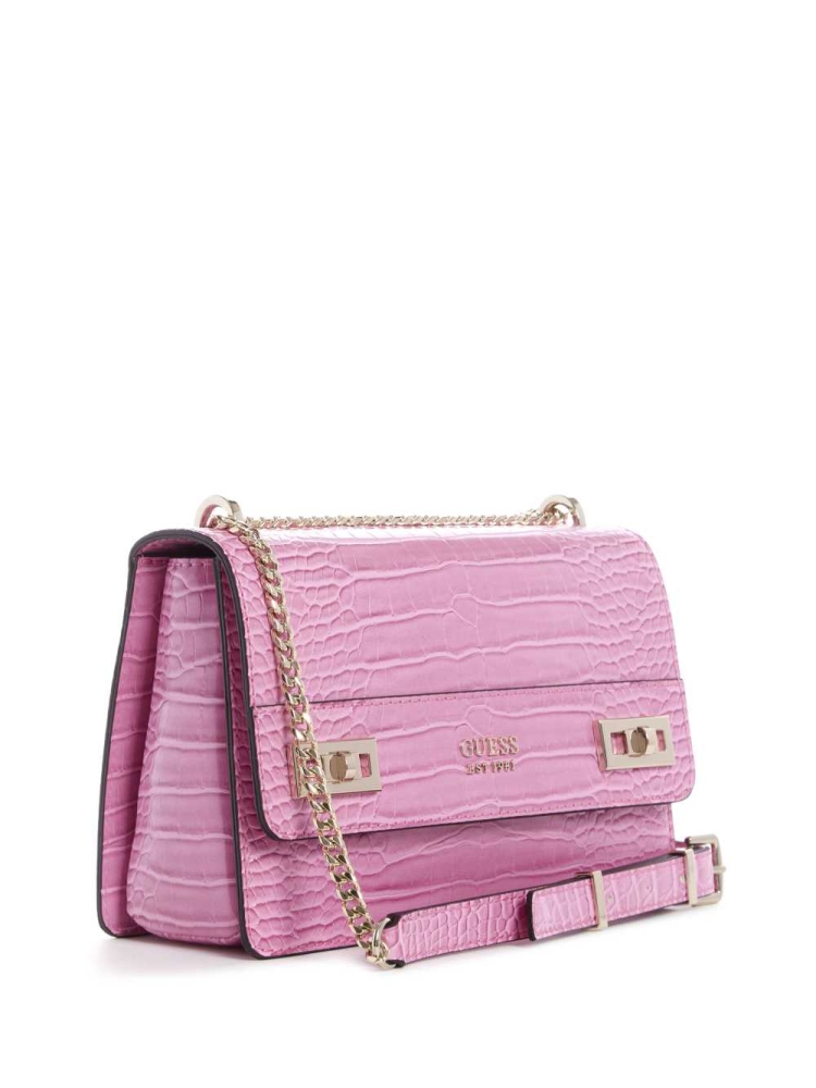 Fuchsia Women's GUESS Katey Convertible Crossbodies | USA28VEHGM