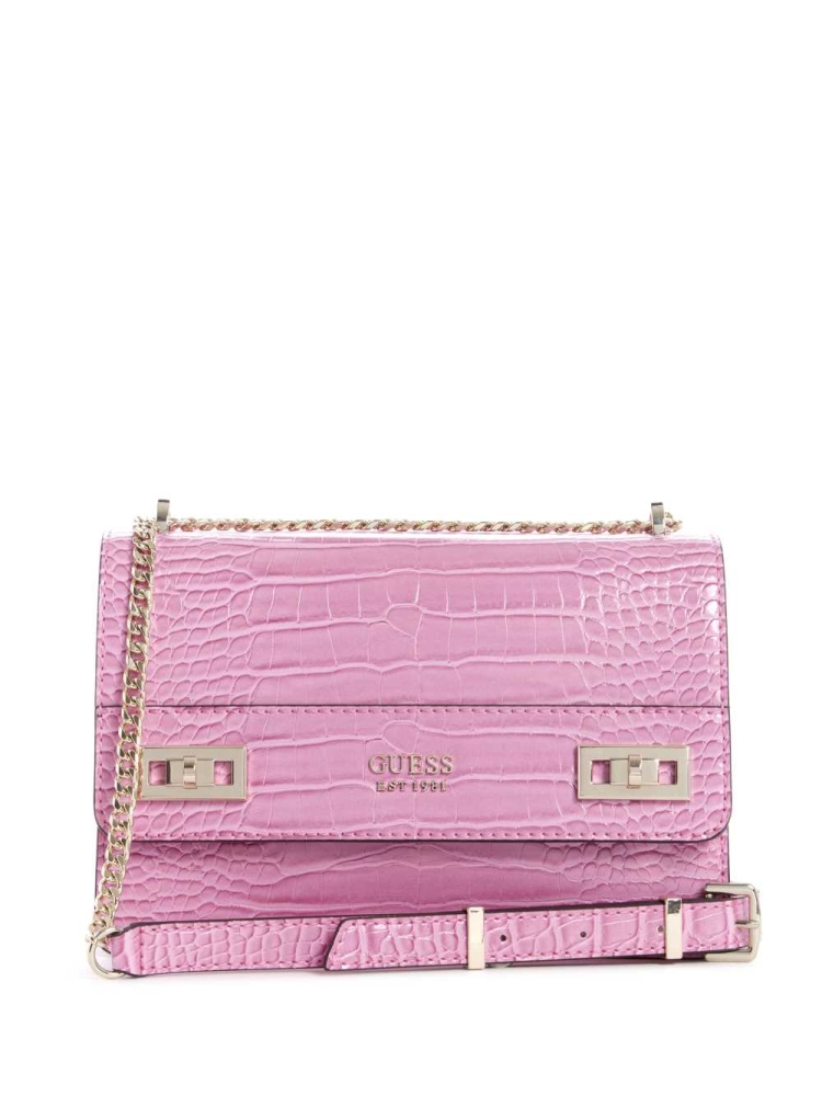 Fuchsia Women\'s GUESS Katey Convertible Crossbodies | USA28VEHGM