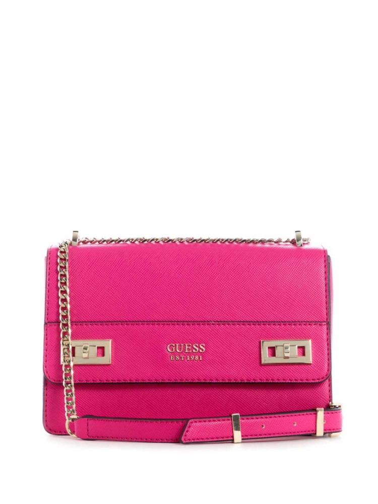 Fuchsia Women\'s GUESS Katey Convertible Crossbodies | USA70FOIWX