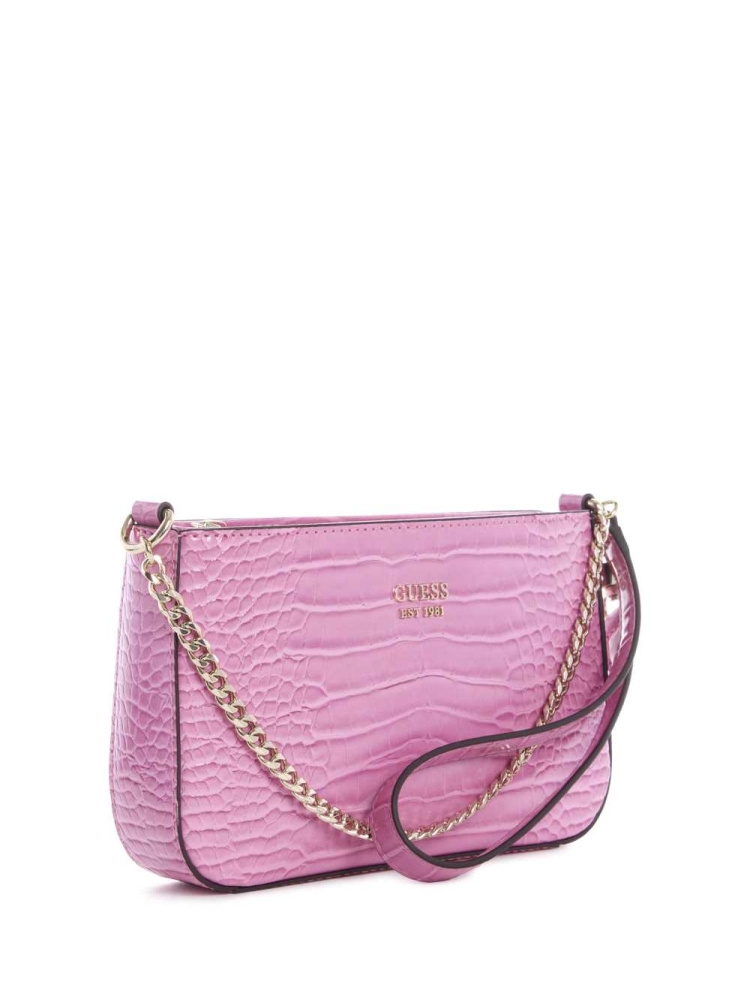 Fuchsia Women's GUESS Katey Mini Shoulder Bags | USA46NJZHX