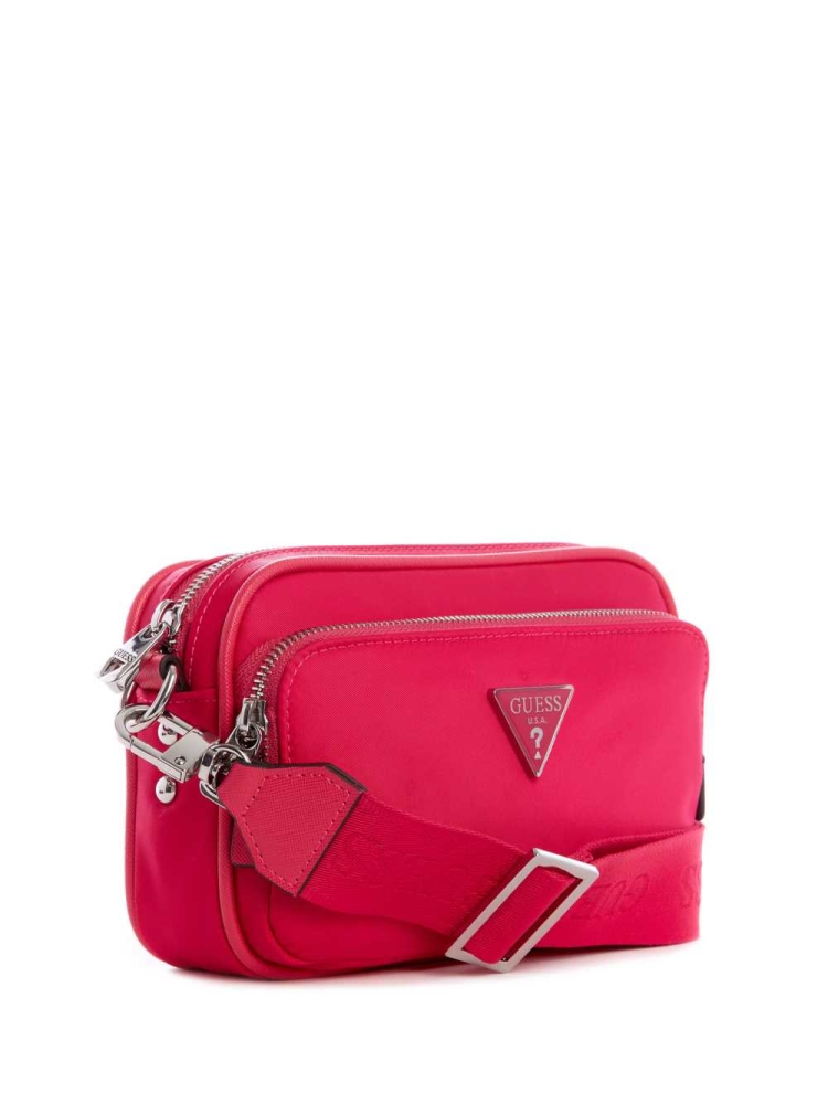 Fuchsia Women's GUESS Little Bay Camera Crossbodies | USA61QWXHO