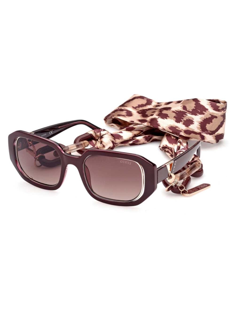 Fuchsia Women's GUESS Rectangle Sunglasses | USA29SEGOR