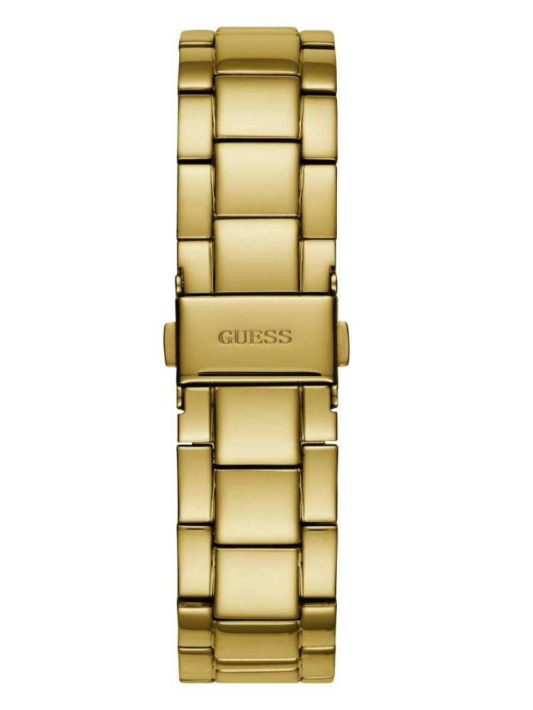 Gold Men's GUESS Black and Gold-Tone Chronograph Watches | USA04IXERW