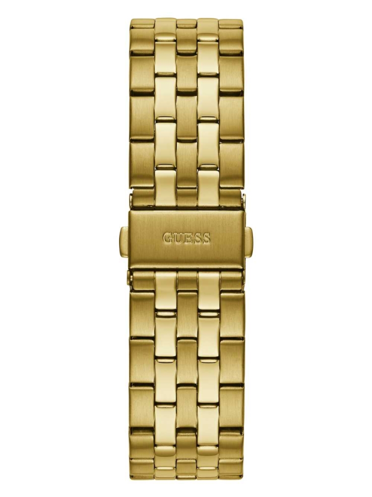 Gold Men's GUESS Gold-Tone Chrono-Look Multifunction Watches | USA57DTKYR