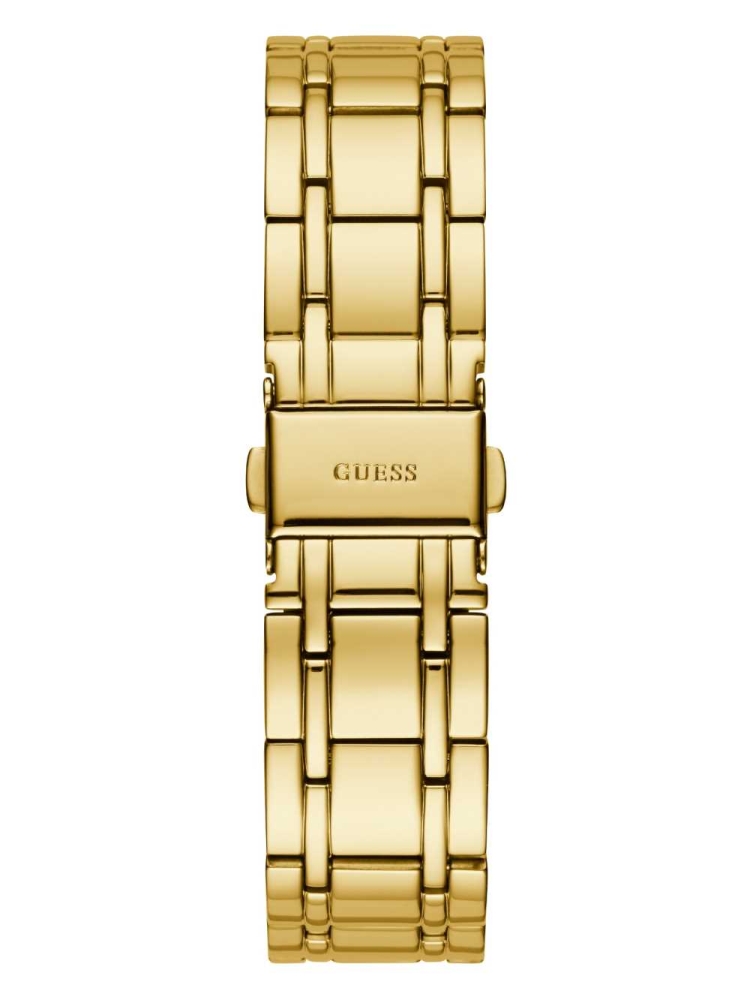 Gold Men's GUESS Gold-Tone Diamond Analog Watches | USA58GJXAM