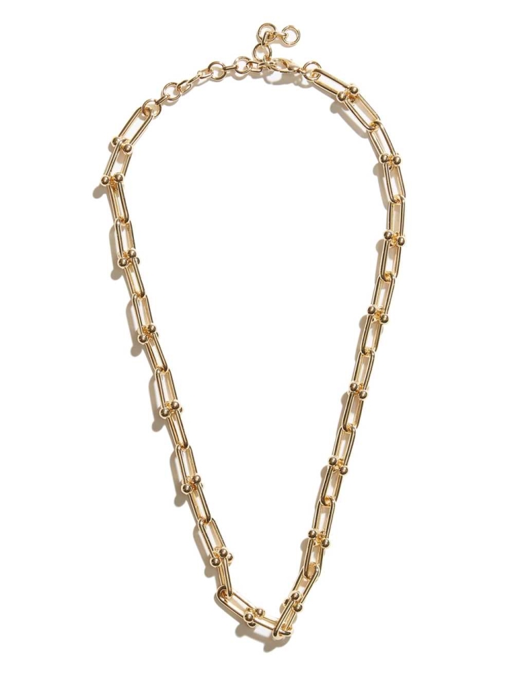 Gold Women\'s GUESS 14KT Ball Paperclip Chain Necklace | USA19GXNLS