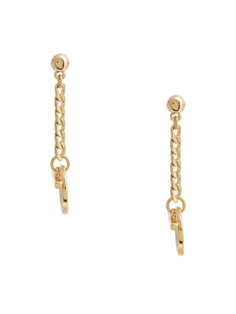 Gold Women\'s GUESS 14KT Chain-Link Toggle Earrings | USA80ELTQN