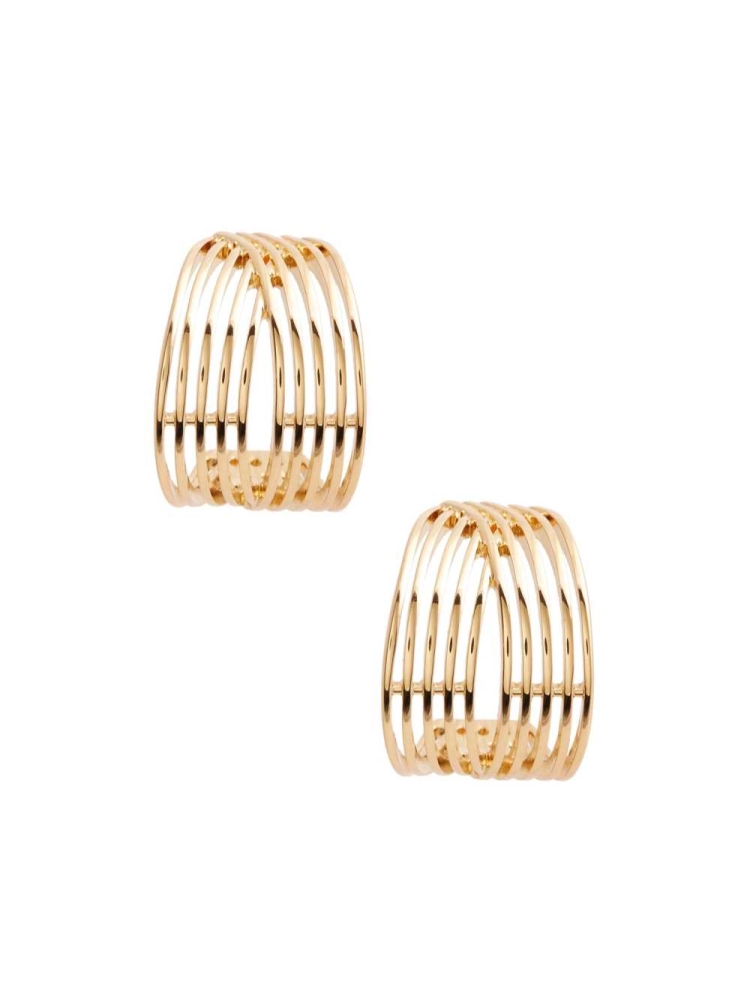 Gold Women's GUESS 14KT Plated Shield Earrings | USA86ZDCHL