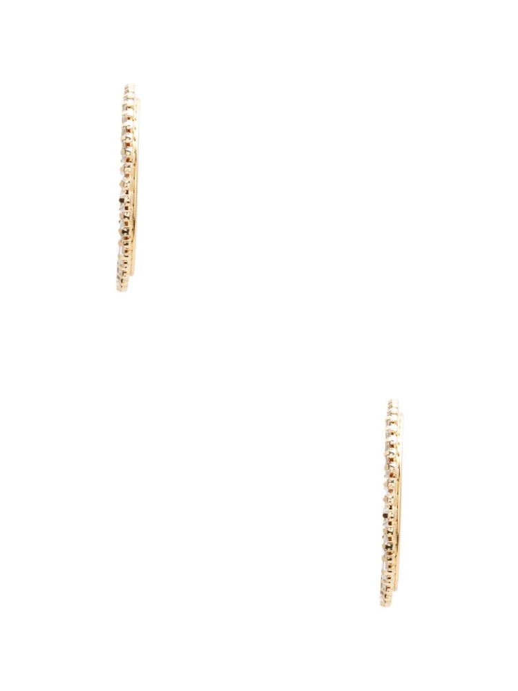 Gold Women's GUESS Baguette Hoop Earrings | USA97OTSVH