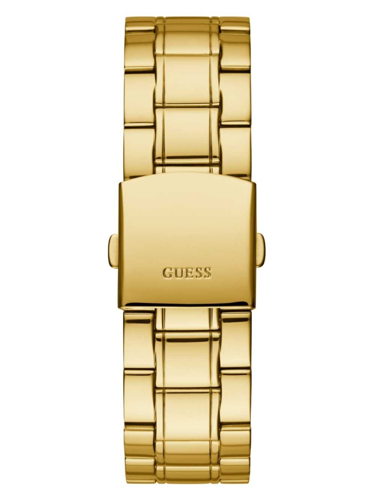 Gold Women's GUESS Gold-Tone And Black Diamond Analog Watches | USA24BRLMP