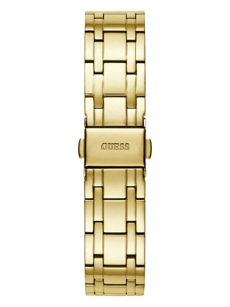 Gold Women's GUESS Gold-Tone Champagne Analog Watches | USA68OYLUA