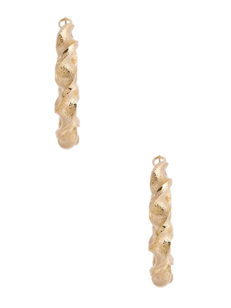 Gold Women's GUESS Gold-Tone Large Twisted Hoop Earrings | USA96HWMCL