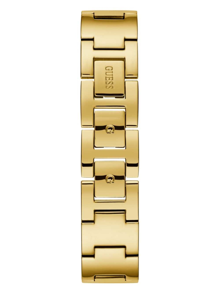 Gold Women's GUESS Gold-Tone Logo Analog Watches | USA45ILPWX