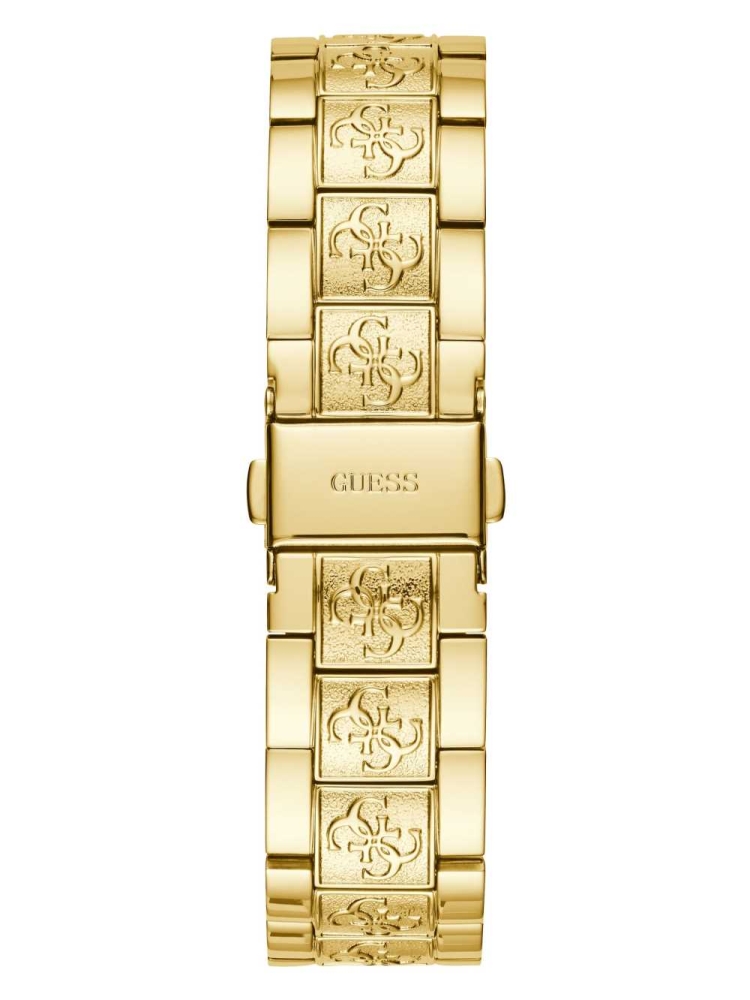 Gold Women's GUESS Gold-Tone Quattro G Analog Watches | USA30XBECH