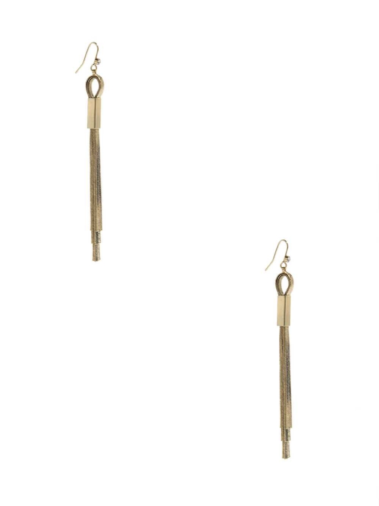 Gold Women's GUESS Gold-Tone Snake Chain Linear Earrings | USA39BOPMY