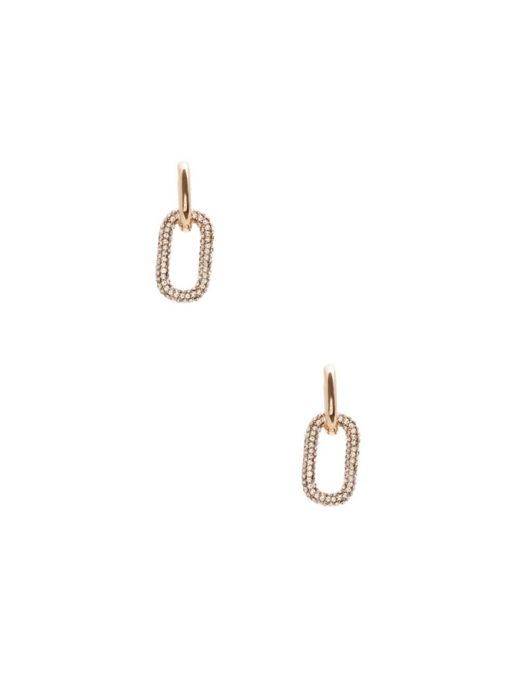 Gold Women\'s GUESS Pavé Square Hoop Earrings | USA02QTYOG