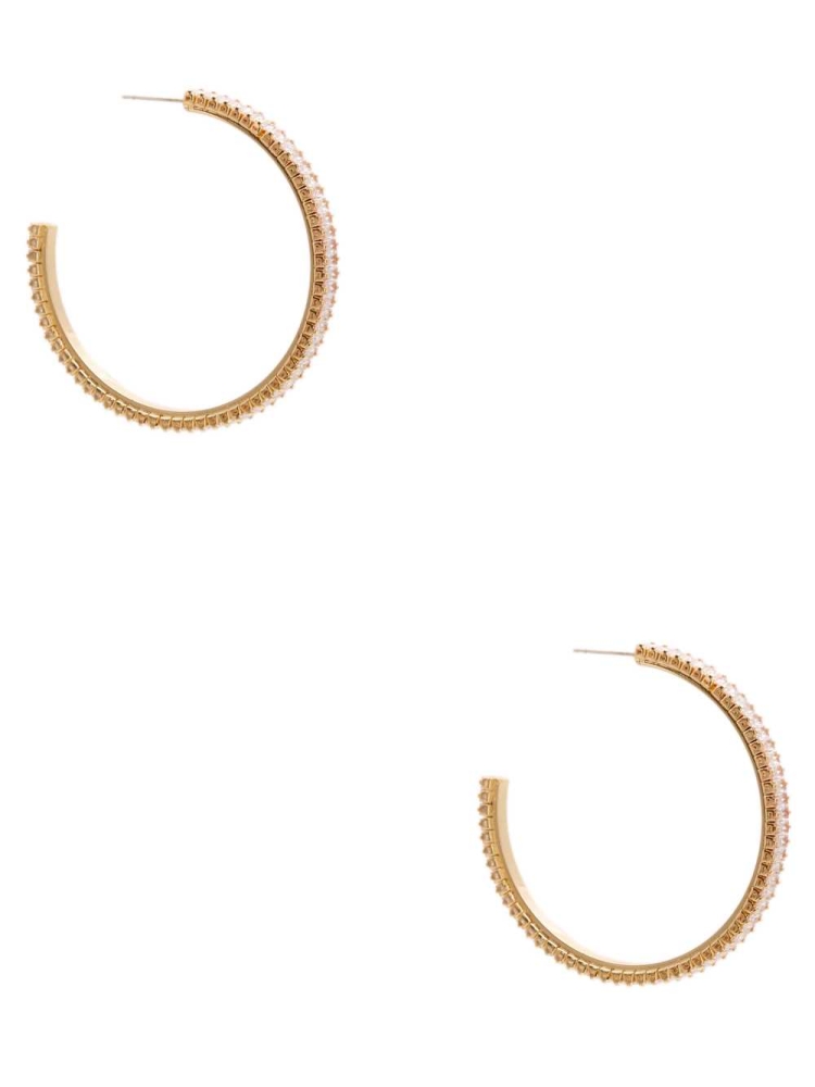 Gold Women\'s GUESS Sleek Baguette Hoop Earrings | USA12PLXGN