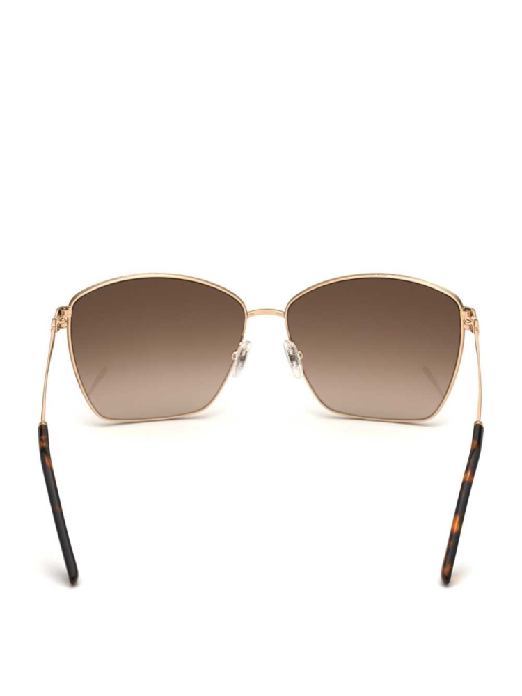 Gold Women's GUESS Square Metal Sunglasses | USA07UJQOZ