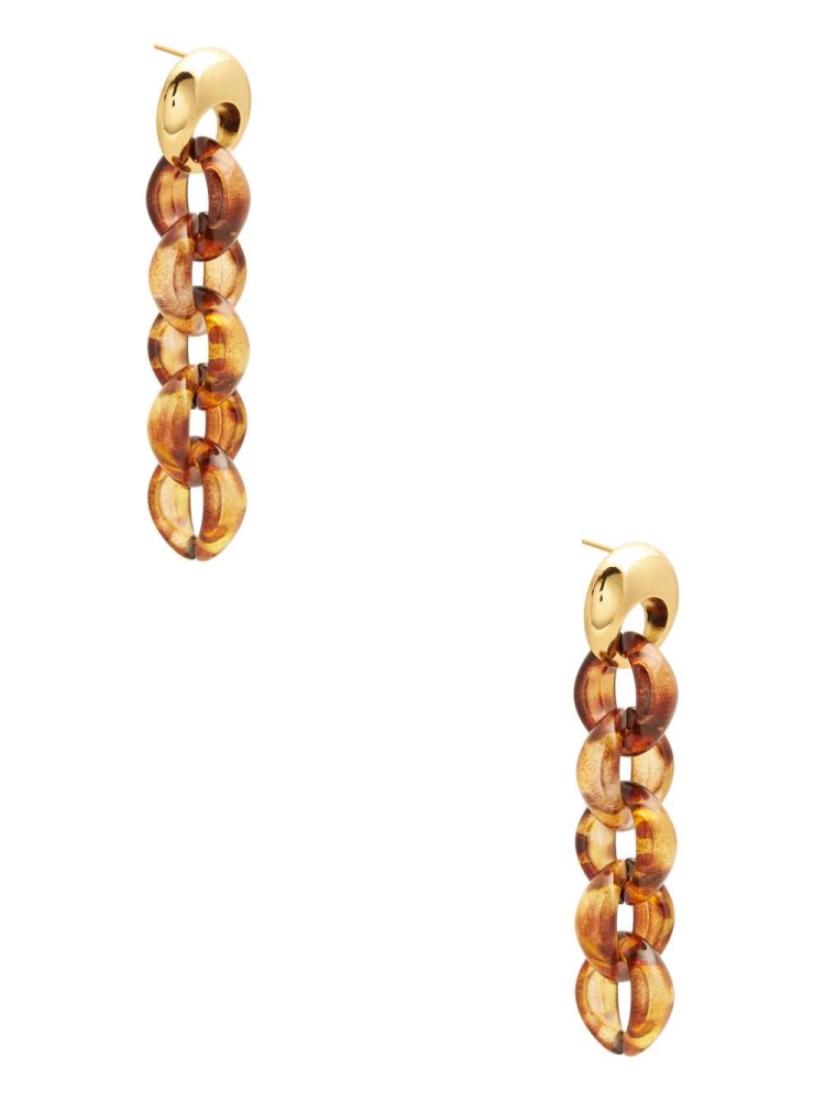 Gold Women's GUESS Tortoise Chain Earrings | USA20OUYEN