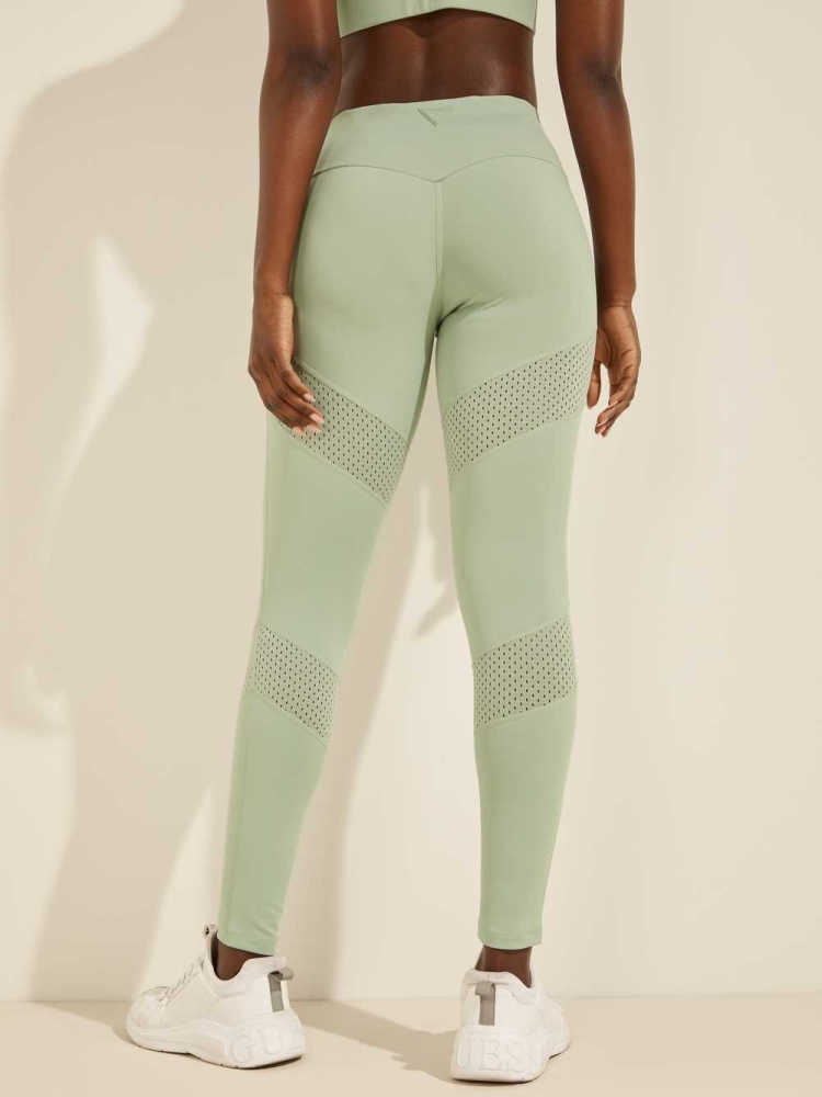 Green Women's GUESS Cora Leggings | USA37BNGSR