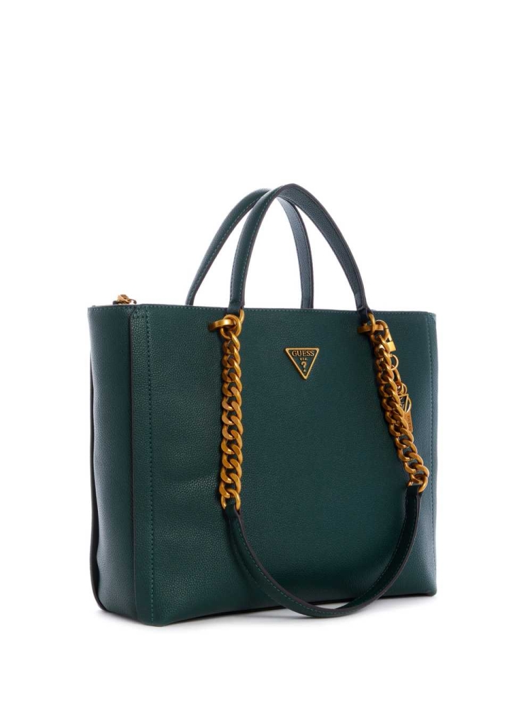 Green Women's GUESS Destiny Society Totes | USA82YGHTB