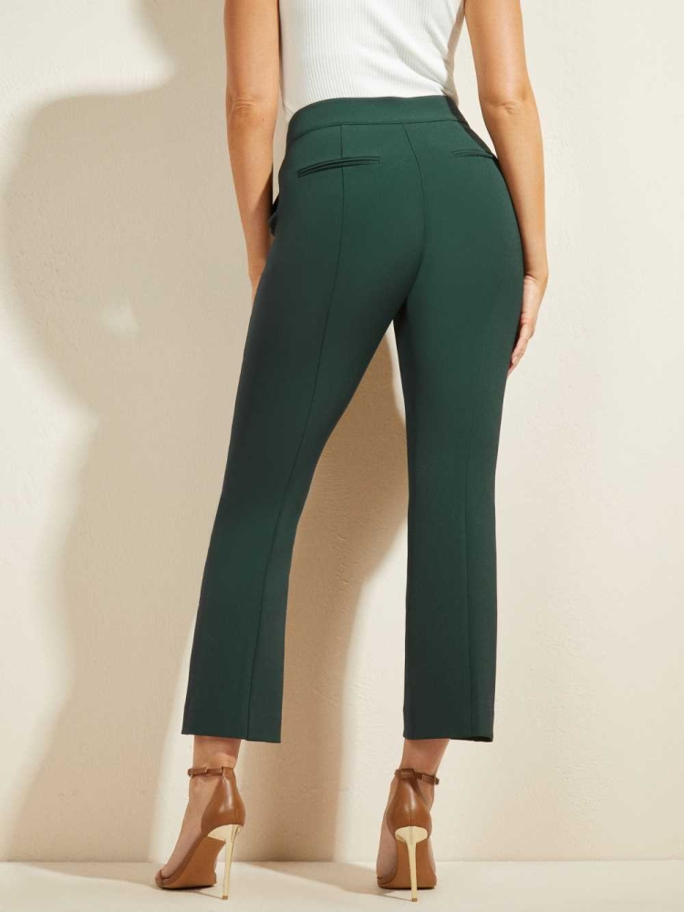 Green Women's GUESS Evelyn Cropped Pants | USA03UVBKO