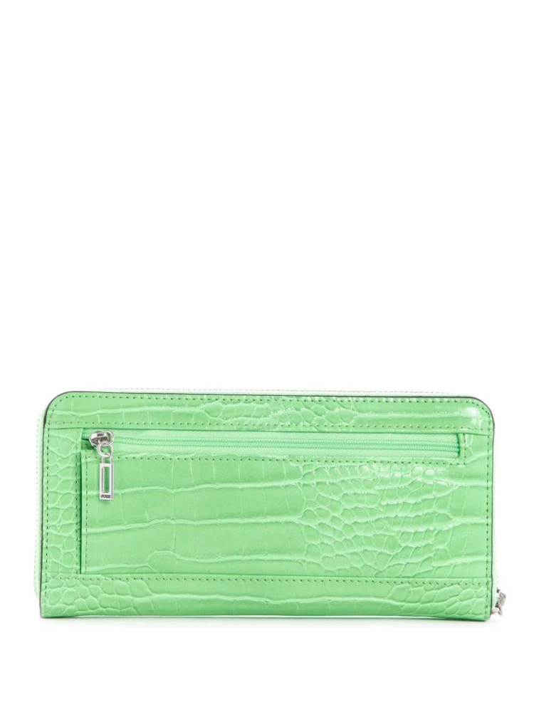 Green Women's GUESS Katey Zip-Around Crossbodies | USA13OKIZS