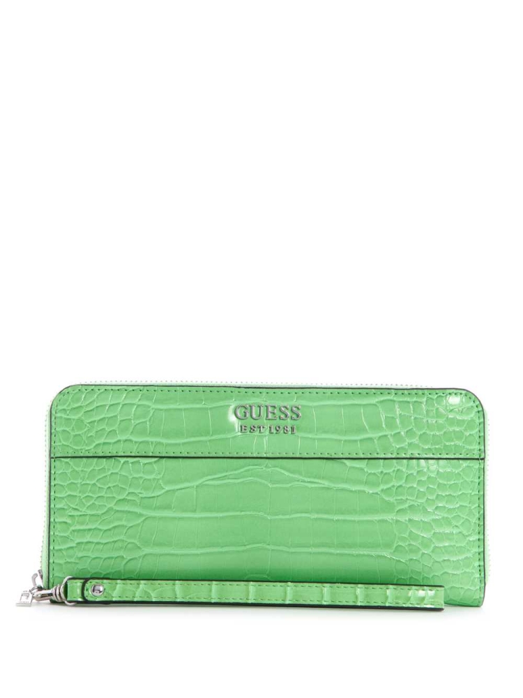 Green Women\'s GUESS Katey Zip-Around Crossbodies | USA13OKIZS