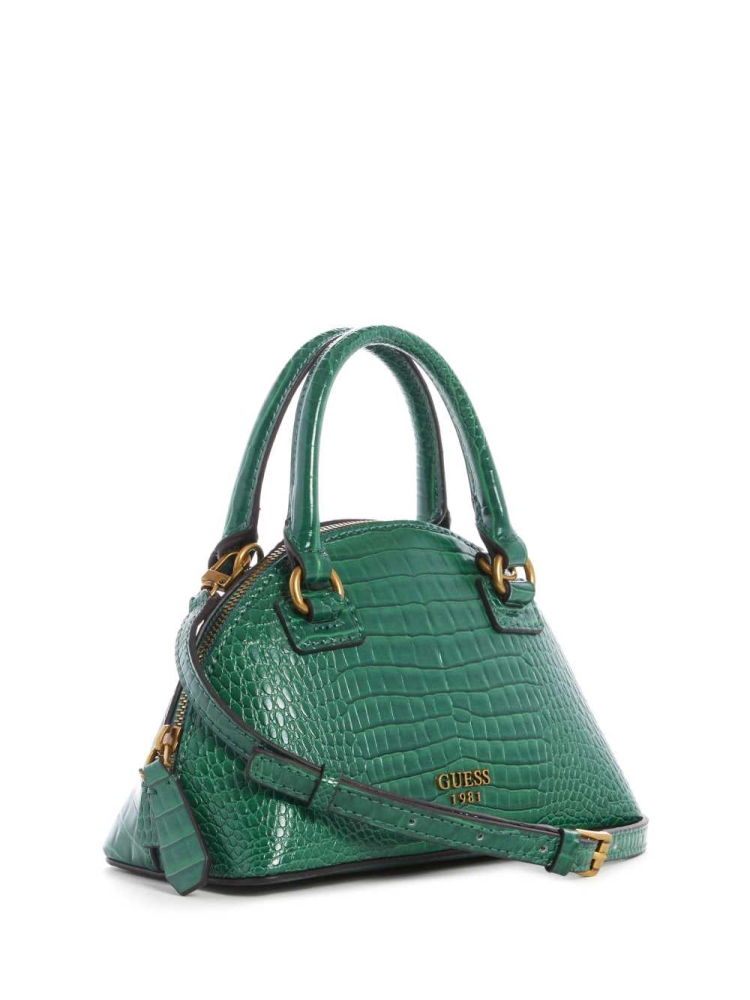 Green Women's GUESS Shilah Small Dome Crossbodies | USA07QYXGH