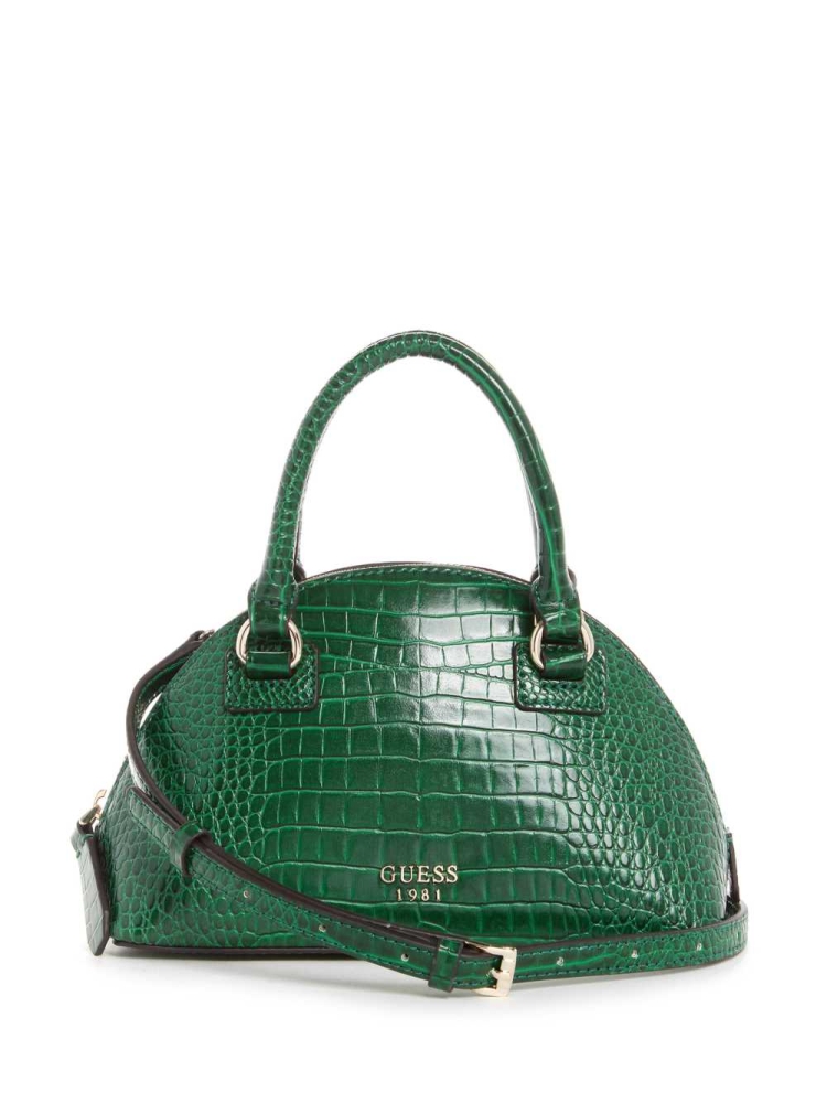 Green Women\'s GUESS Shilah Small Dome Crossbodies | USA39ZSNEK