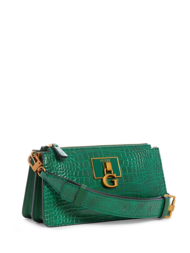 Green Women's GUESS Stephi Mini Crossbodies | USA34YZHVD