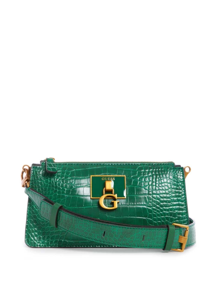 Green Women\'s GUESS Stephi Mini Crossbodies | USA34YZHVD