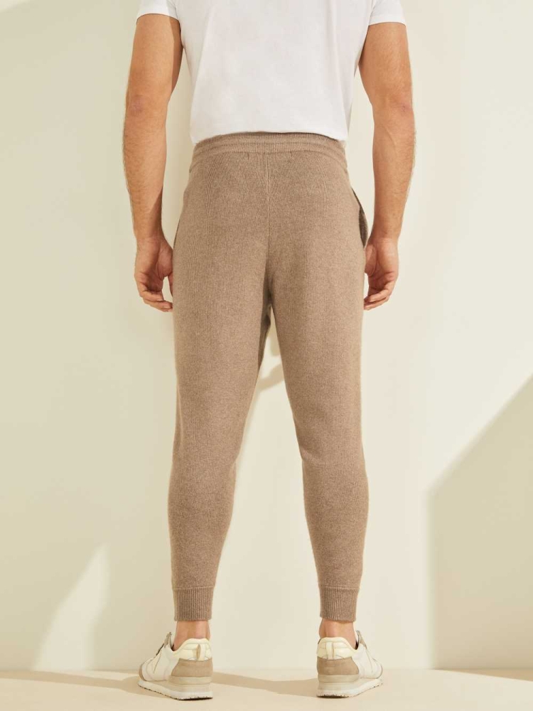 Grey Multicolor Men's GUESS Esmere Wool-Blend Joggers | USA74GECKW