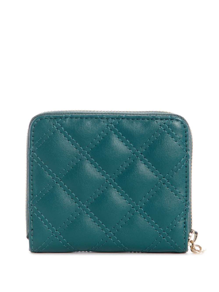 Grey Wash Women's GUESS Cessily Quilted Small Zip-Around Wallets | USA62ERWOX