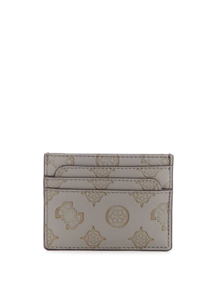 Grey White Women's GUESS Bea Card Holder Wallets | USA85PZWFC