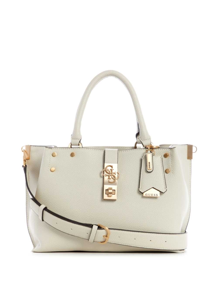 Grey Women\'s GUESS Albury Small Girlfriend Satchels | USA01FYJDZ