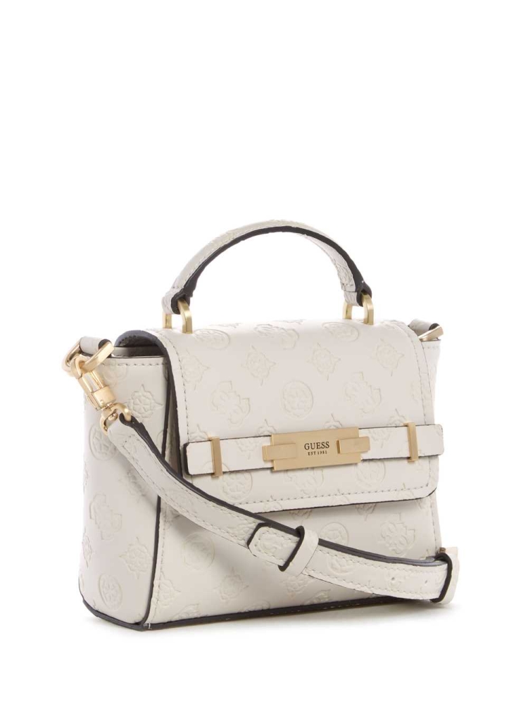 Grey Women's GUESS Bea Mini Top Handle Crossbodies | USA56DYKCQ