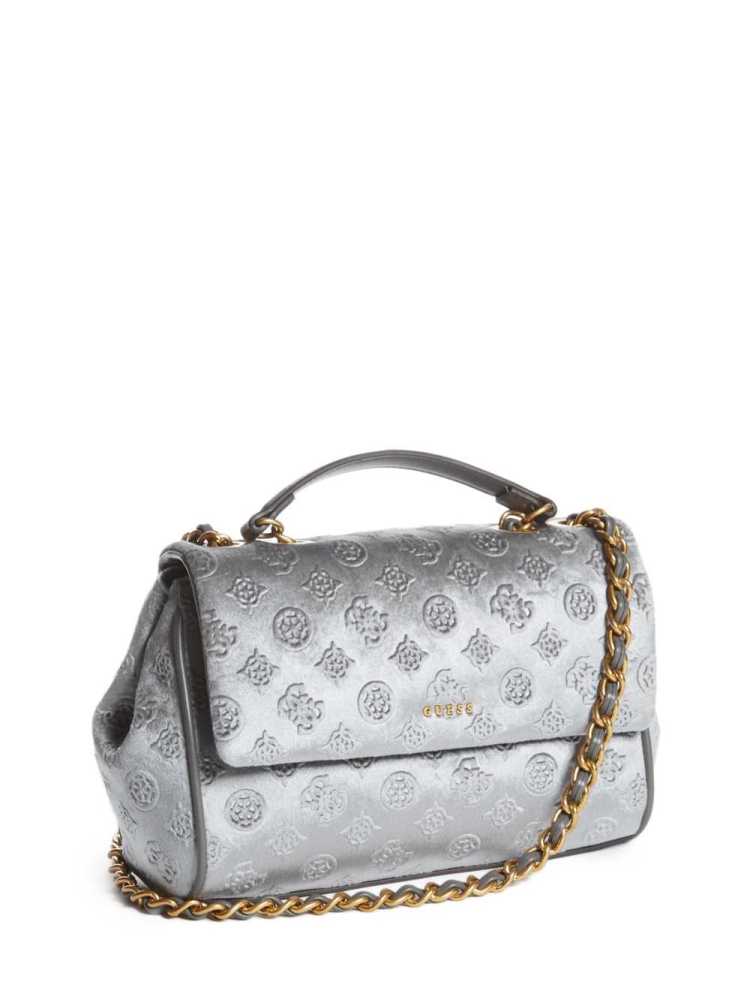 Grey Women's GUESS Kimi Logo Convertible Crossbodies | USA89TNIAV