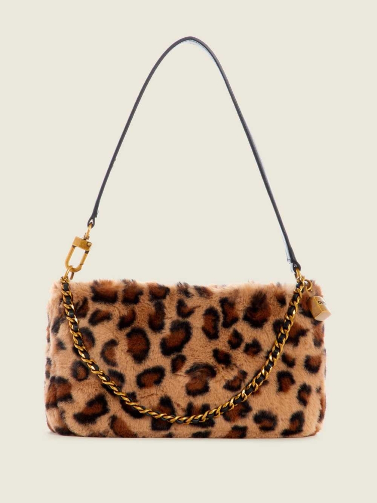 Leopard Women\'s GUESS Katey Luxe Leopard Mini Shoulder Bags | USA20TKYLJ