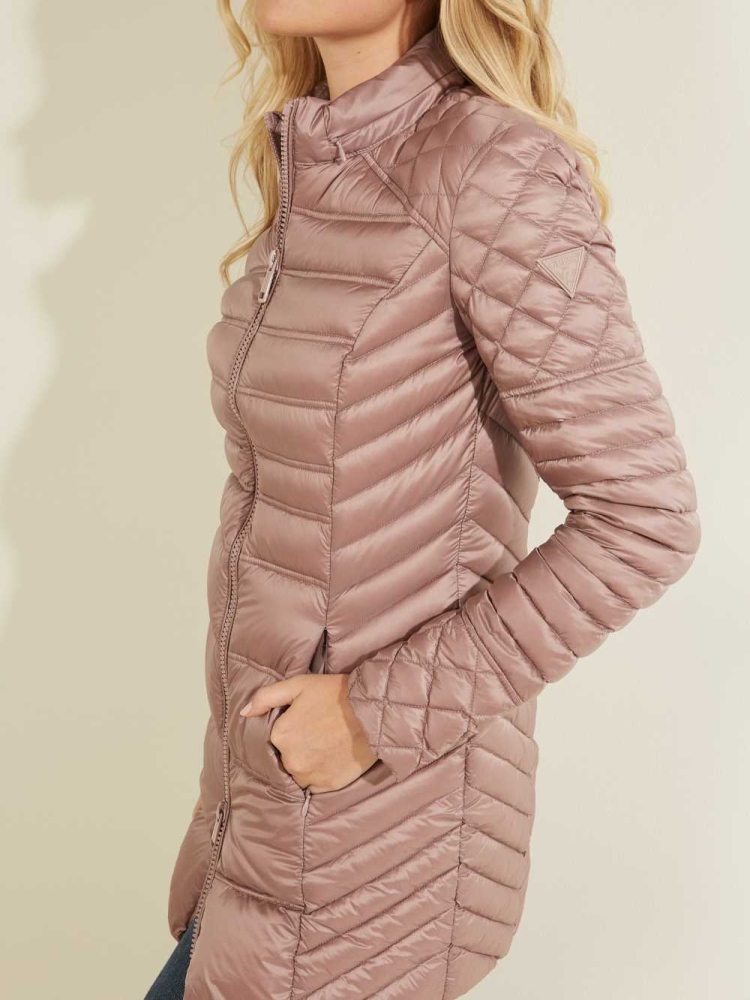 Light Brown Women's GUESS Natasha Packable Down Jackets | USA85WNGEF