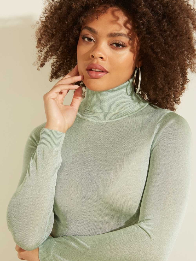 Light Green Women's GUESS Cathy Turtleneck Sweaters | USA50UPGWN