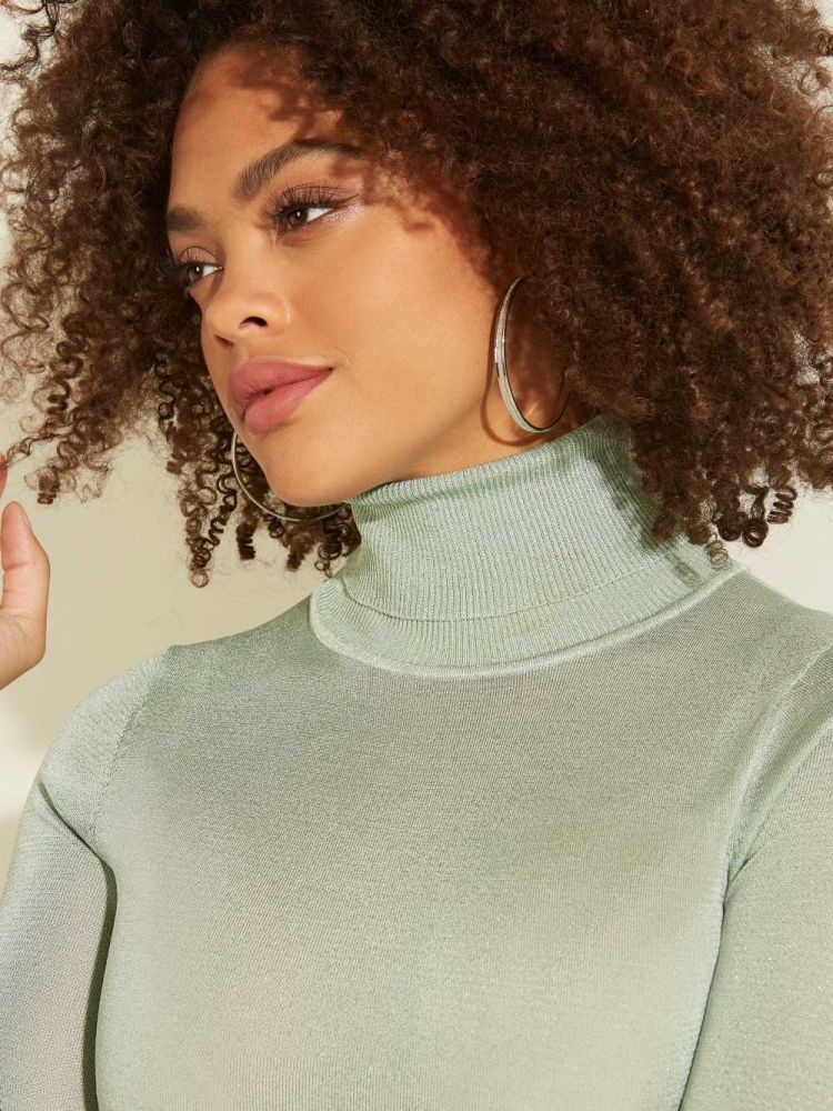 Light Green Women's GUESS Cathy Turtleneck Sweaters | USA50UPGWN