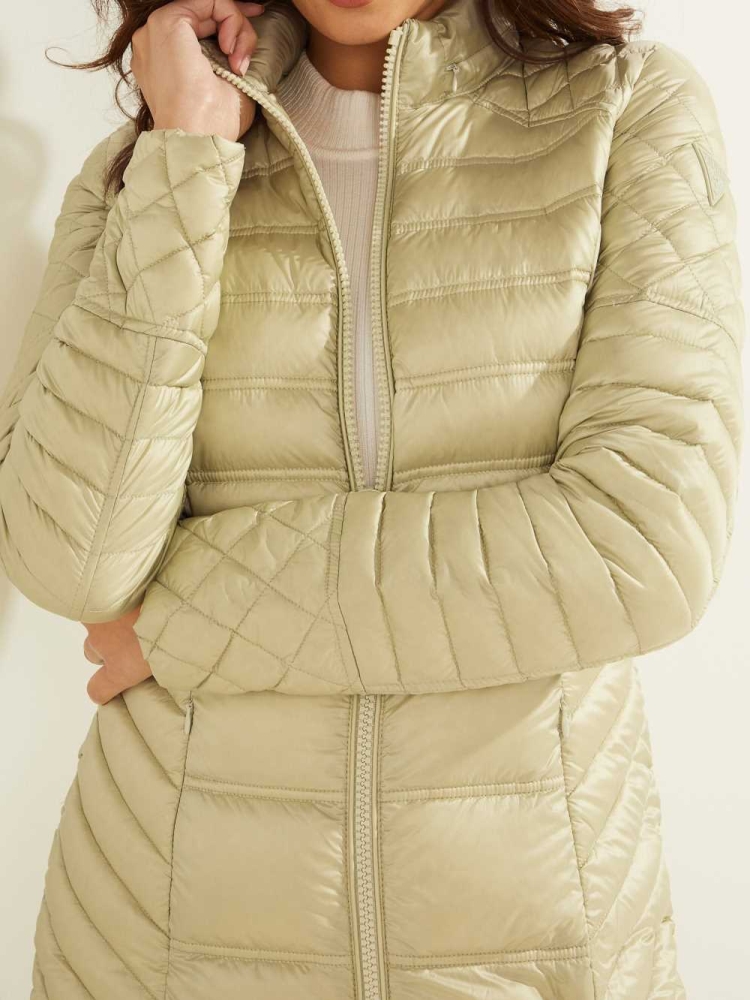 Light Green Women's GUESS Natasha Packable Down Jackets | USA81DQGUA