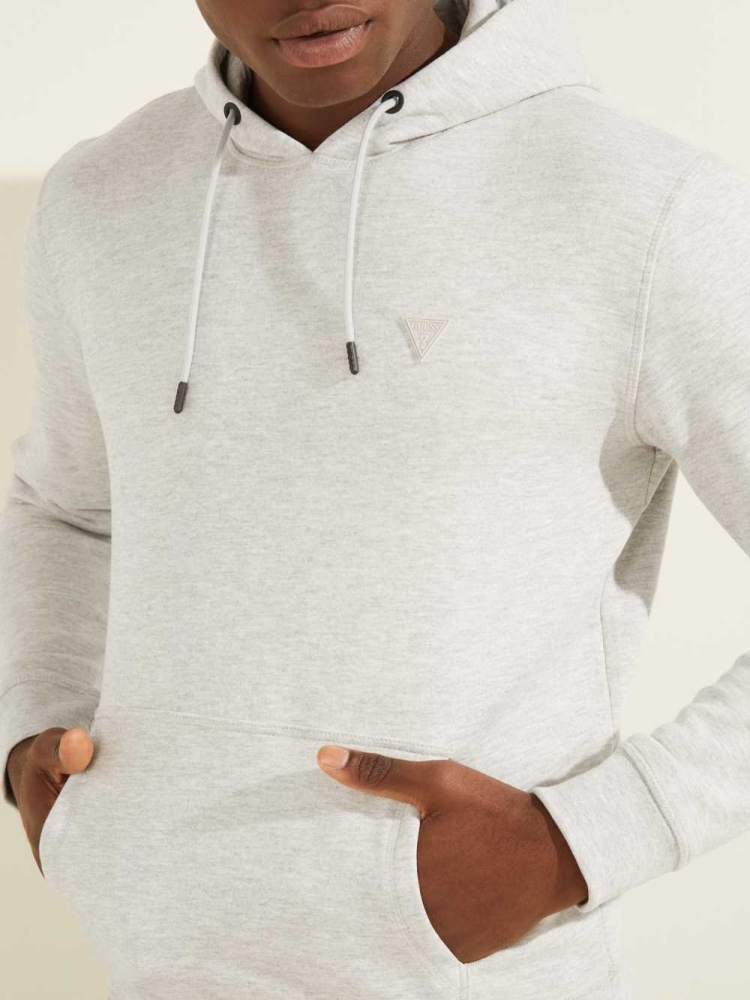 Light Grey Men's GUESS Eco Aldwin Hoodies | USA16OLVEI