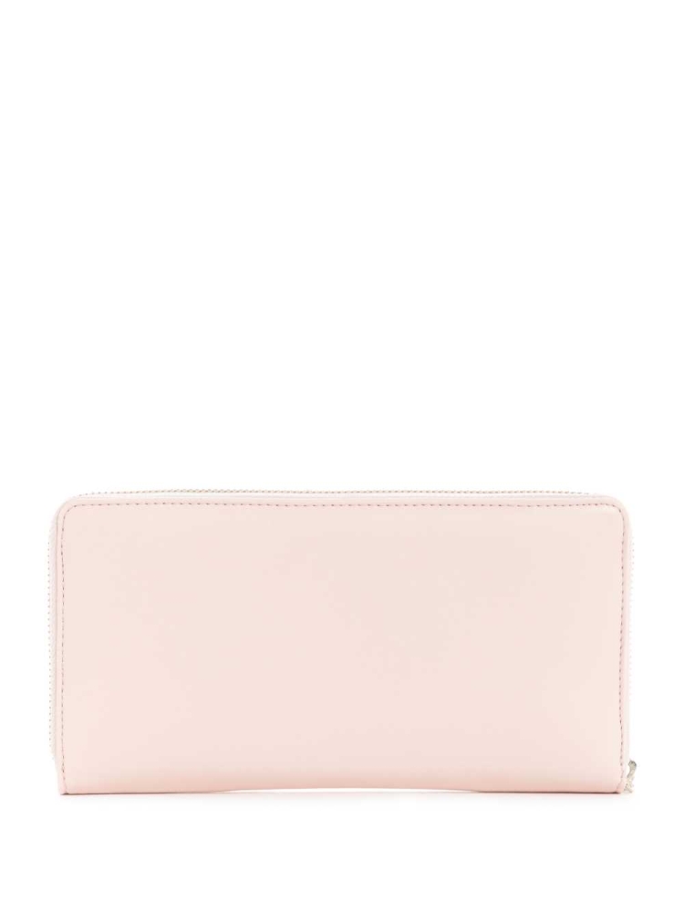 Light Pink Women's GUESS Illy Check Organizer Wallets | USA72LRKSJ